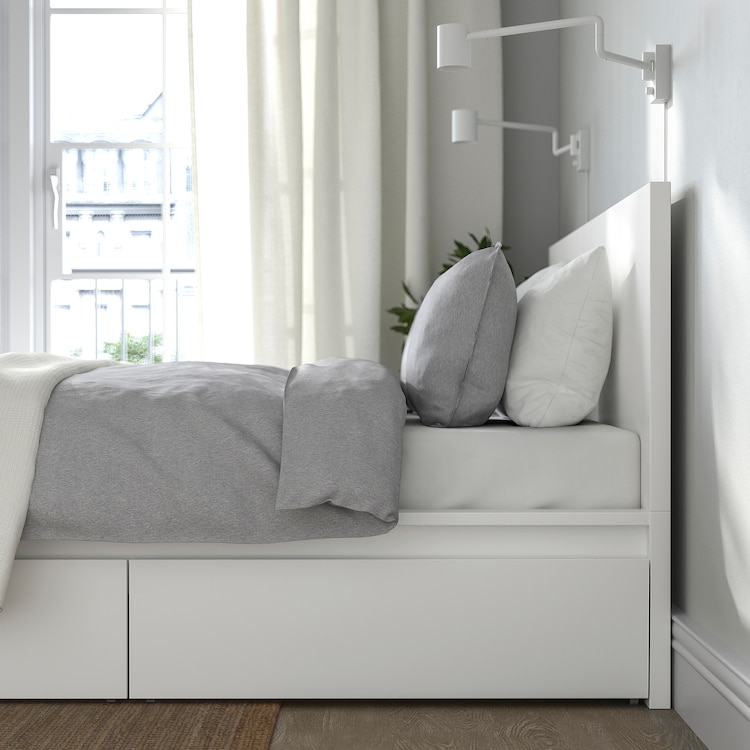 MALM Cadre de lit Ikea avec rangements
