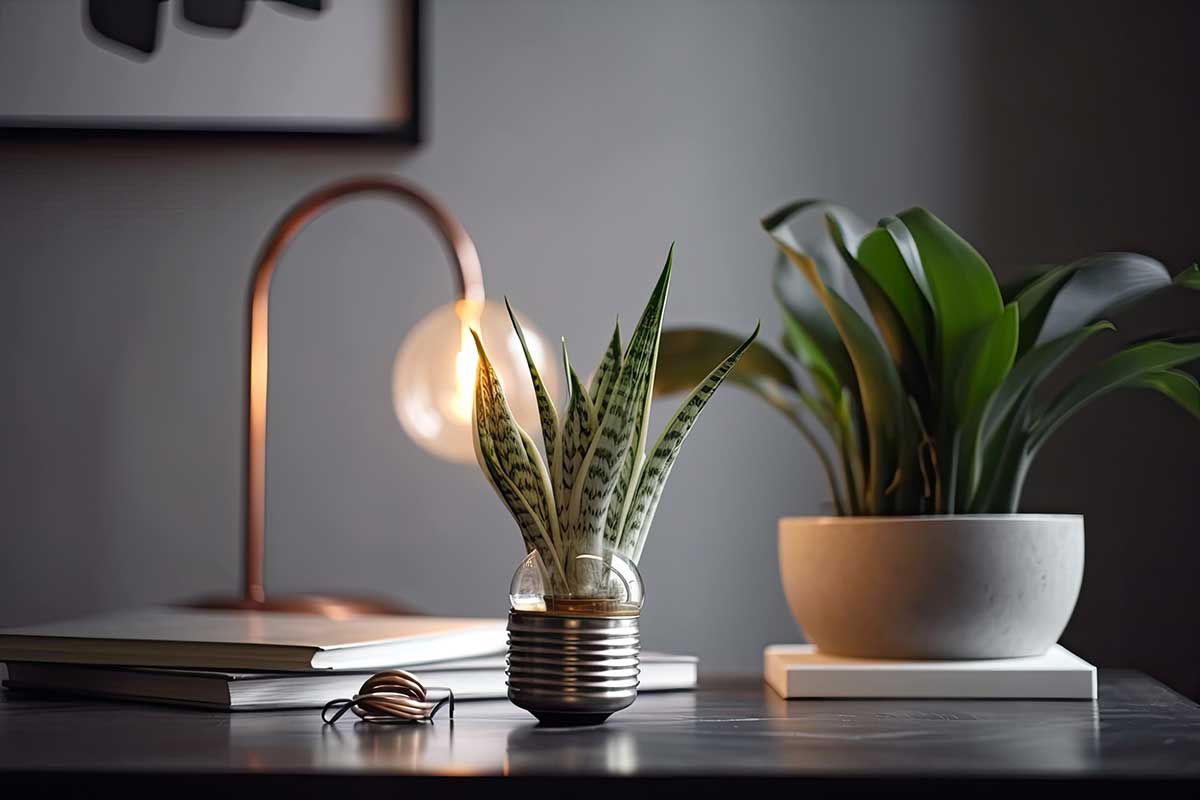 Sanseveria dans le bureau.