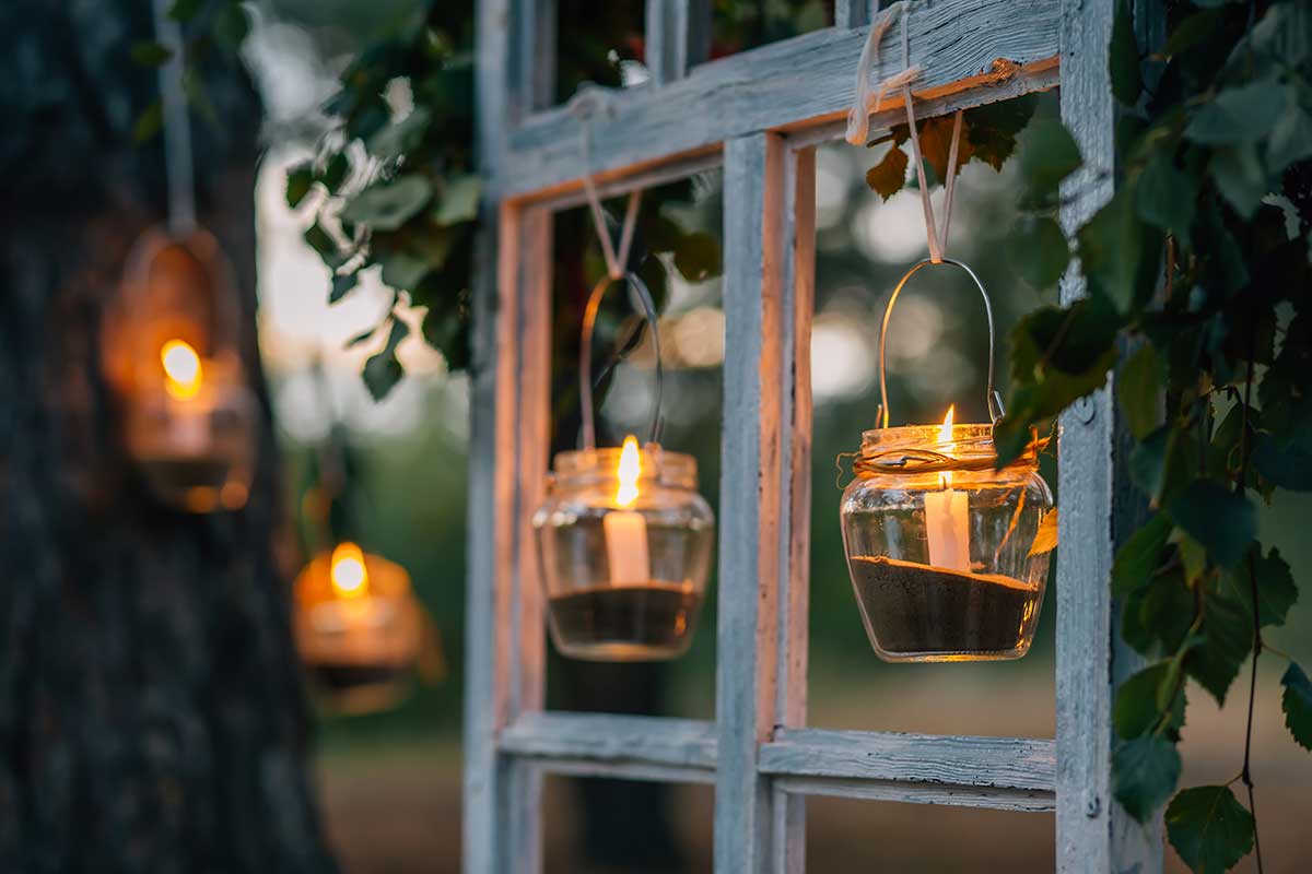 lanternes bougies jardin