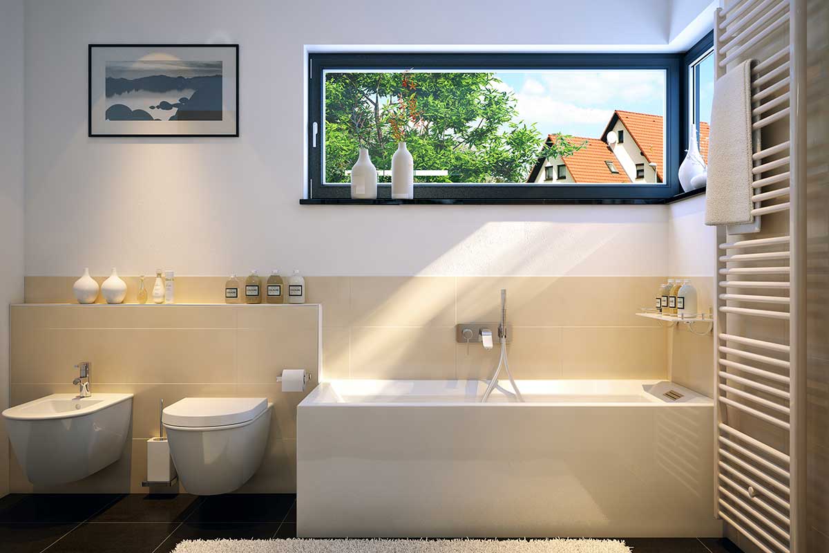 Faïence couleur beige de salle de bain moderne