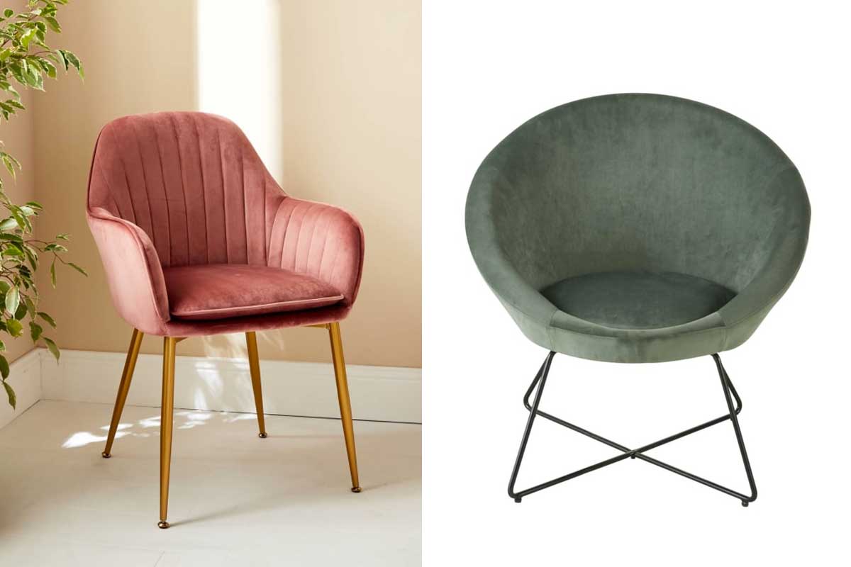 fauteuils velours vintage maisons du monde