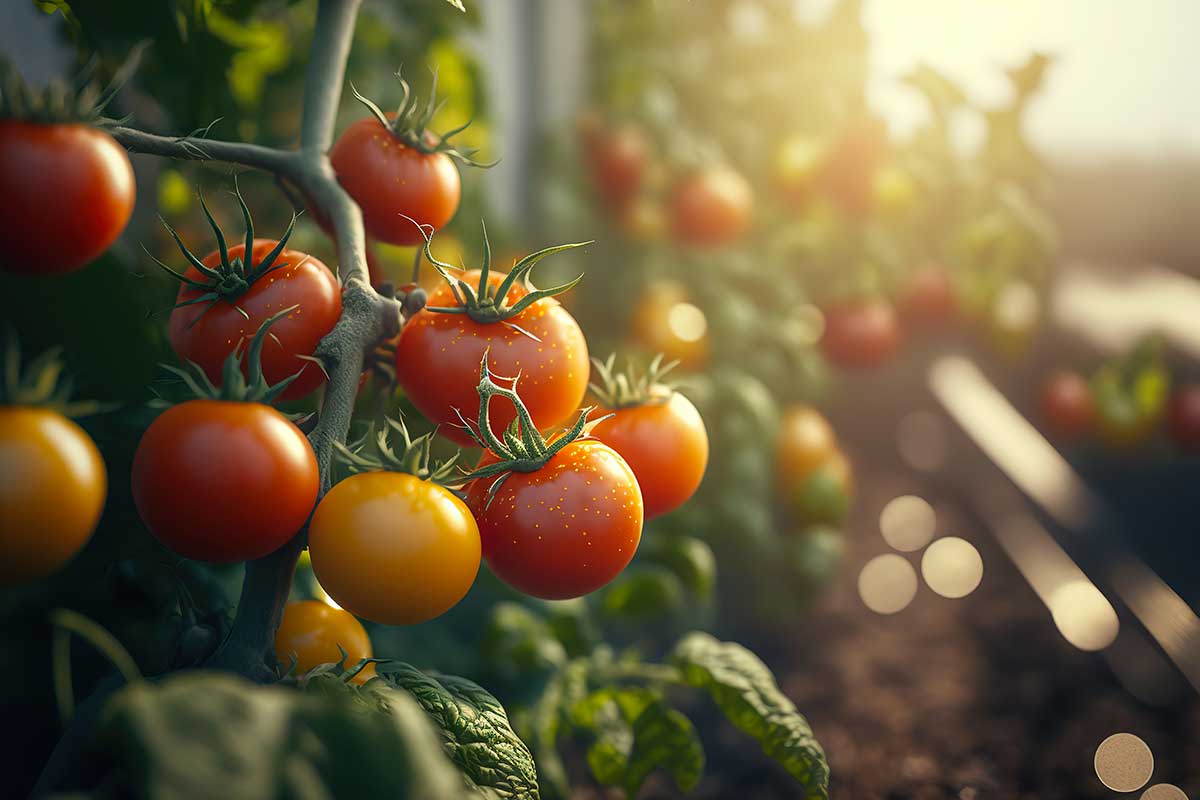 tomates au soleil dans le potager