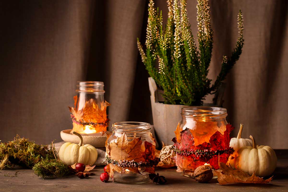 bocaux en verre DIY automne