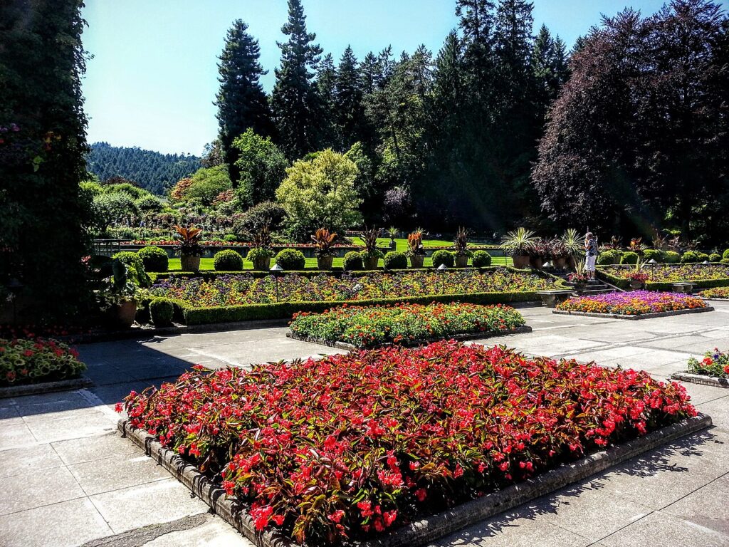 Parterres et bordures uniques pour un jardin enchanteur - Butchart Gardens - Victoria, British Columbia, Canada