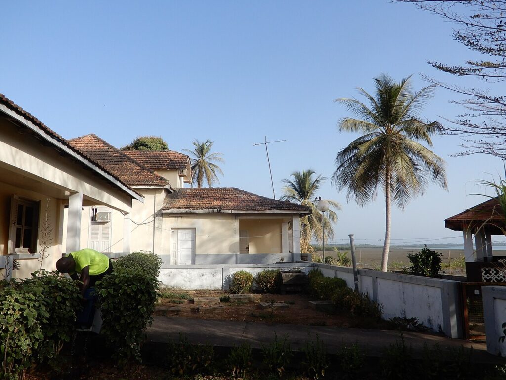 Haies fleuries au printemps - Casa de Hóspedes, Bolama, Guiné-Bissau