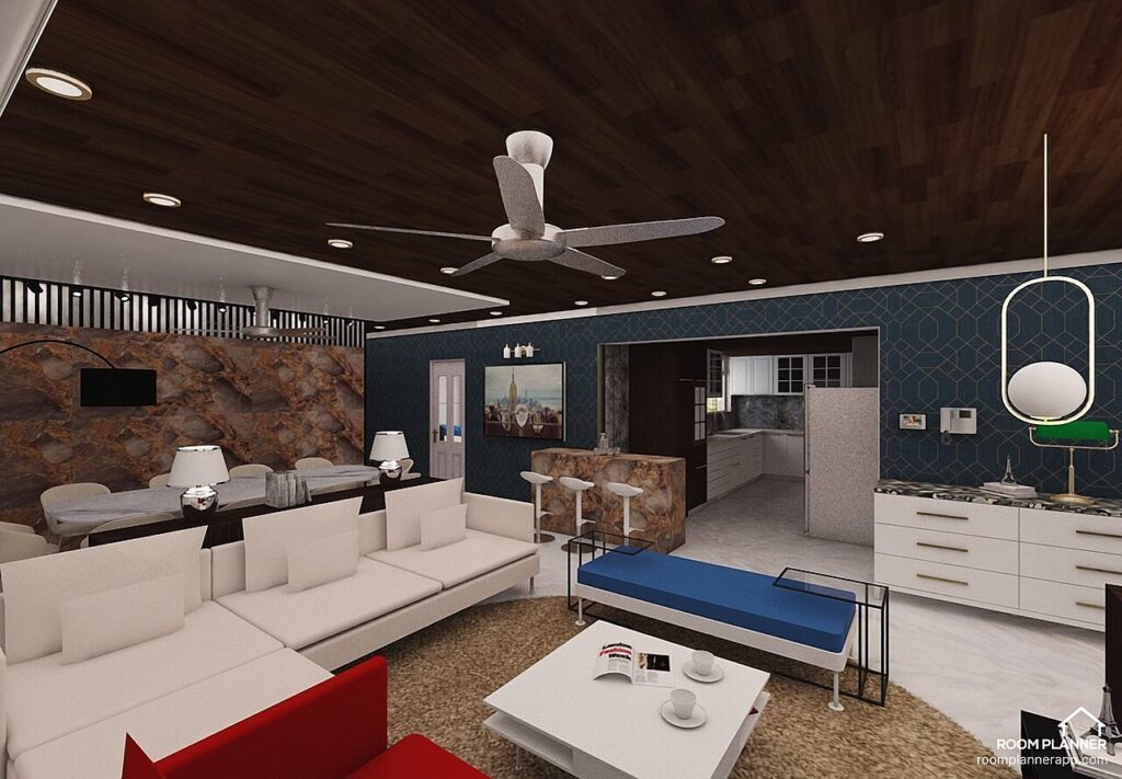 Décorer avec des éléments naturels! Voici 20 idées pour vous inspirer… - The hall area of a 4bhk house of 1718 sqft area.