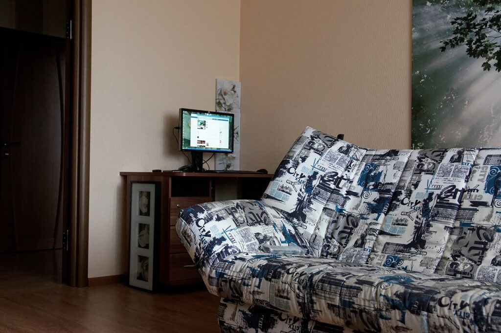 Décorer le mur derrière le canapé avec ces 8 idées séduisantes - Sofa, couch in studio. Rostov-on-Don, Russia.
